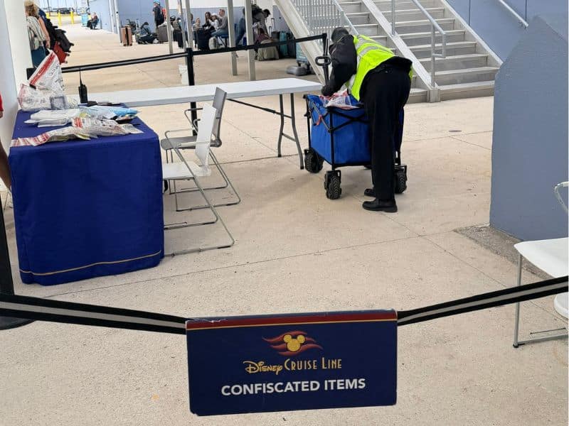 confiscated items on Disney cruise