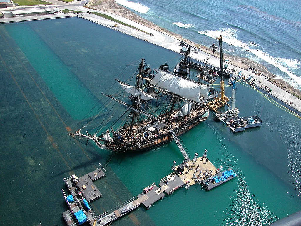 Filming of the Tank Ship of "Master and Commander" at Baja Film Studios
