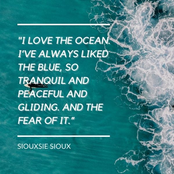 Quote about the tranquil blue ocean