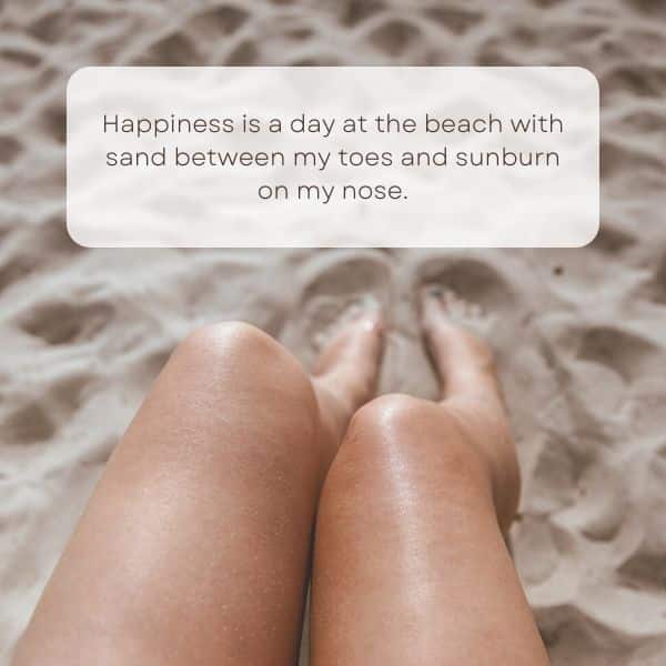 Quote about happiness on the beach