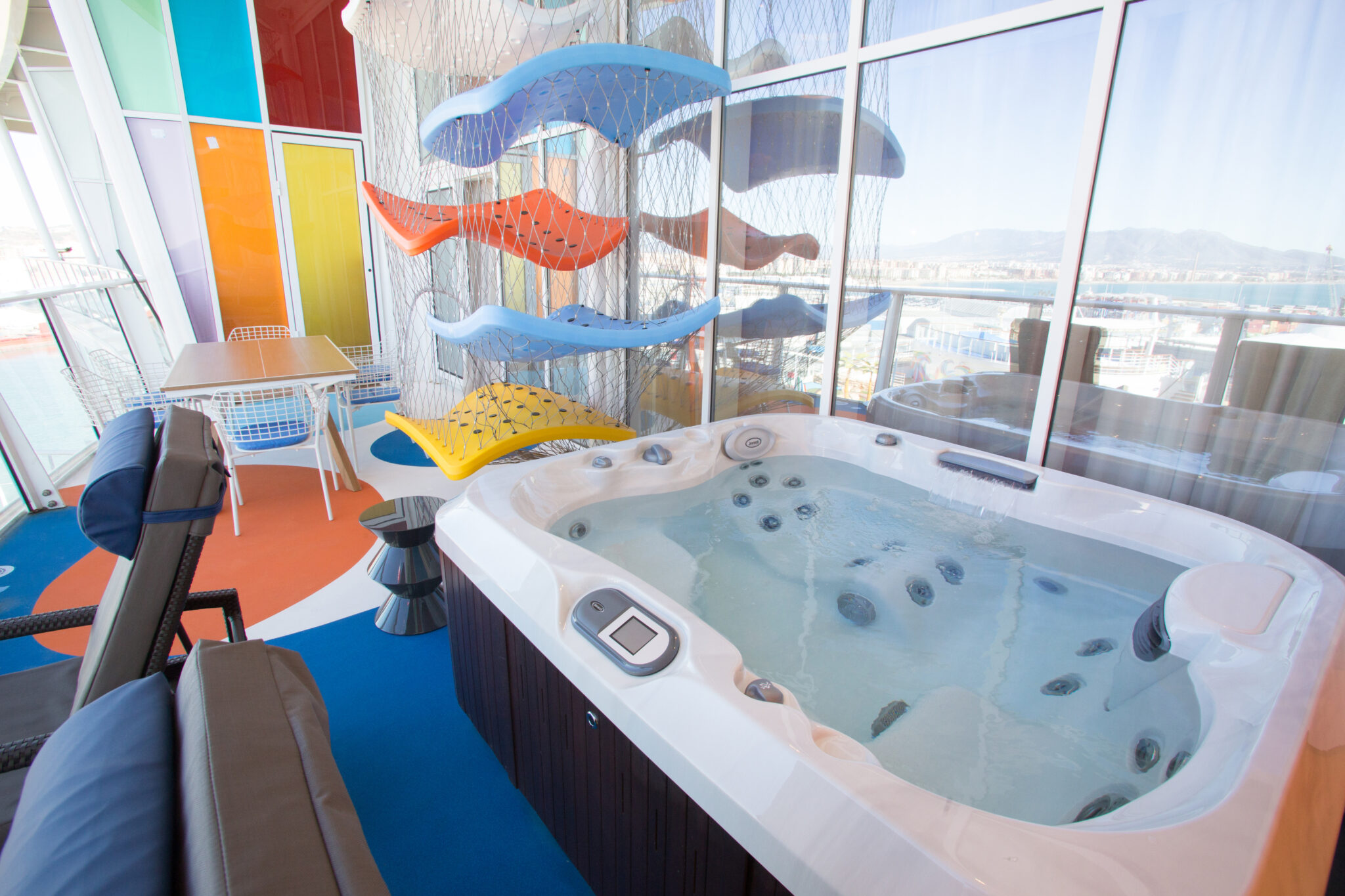 Symphony Of The Seas Ultimate Family Suite outdoor area with hot tub