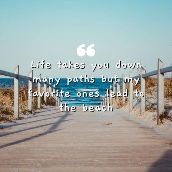 Quote about the favourite paths leading to the beach