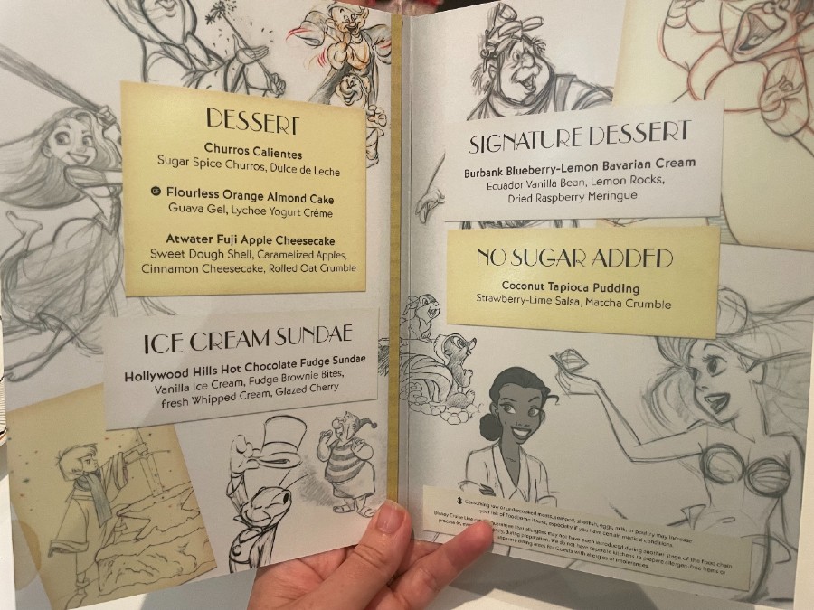 1923 dessert menu