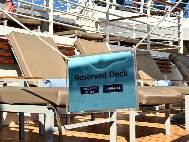 Royal Caribbean reserved sun deck