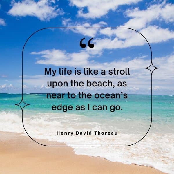 Quote about life being a stroll on the beach