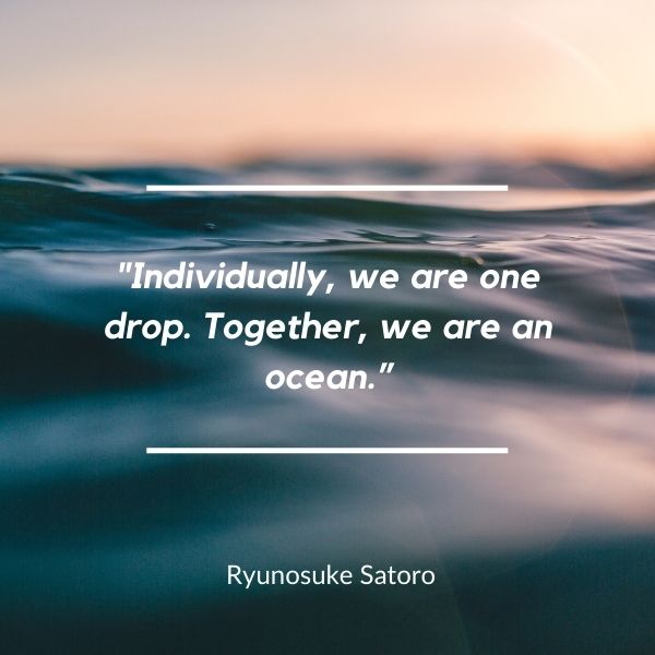 Quote about the ocean as a metaphor for collectiveness