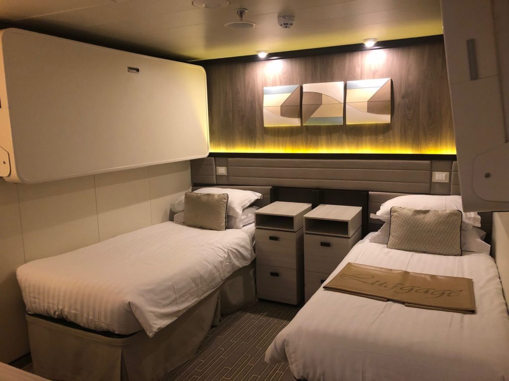Inside cabin on Britannia with pullman beds