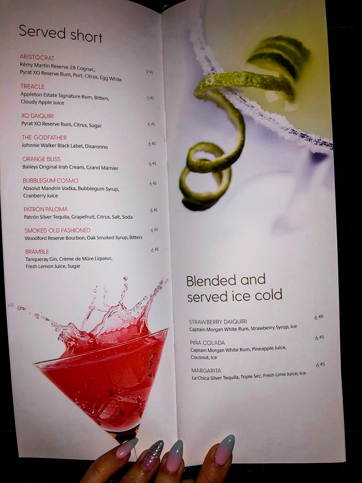 P&O Cruises Drinks Menus and Prices (With Photos)