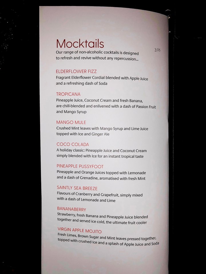 P&O Cruises Drinks Menus and Prices (With Photos)