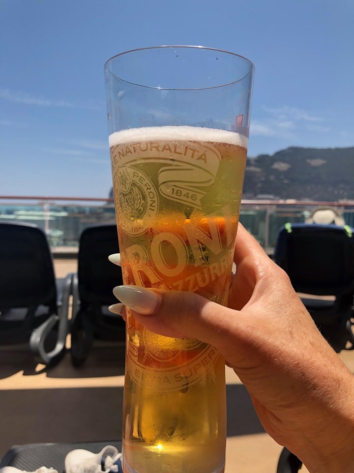 pint of beer on a cruise