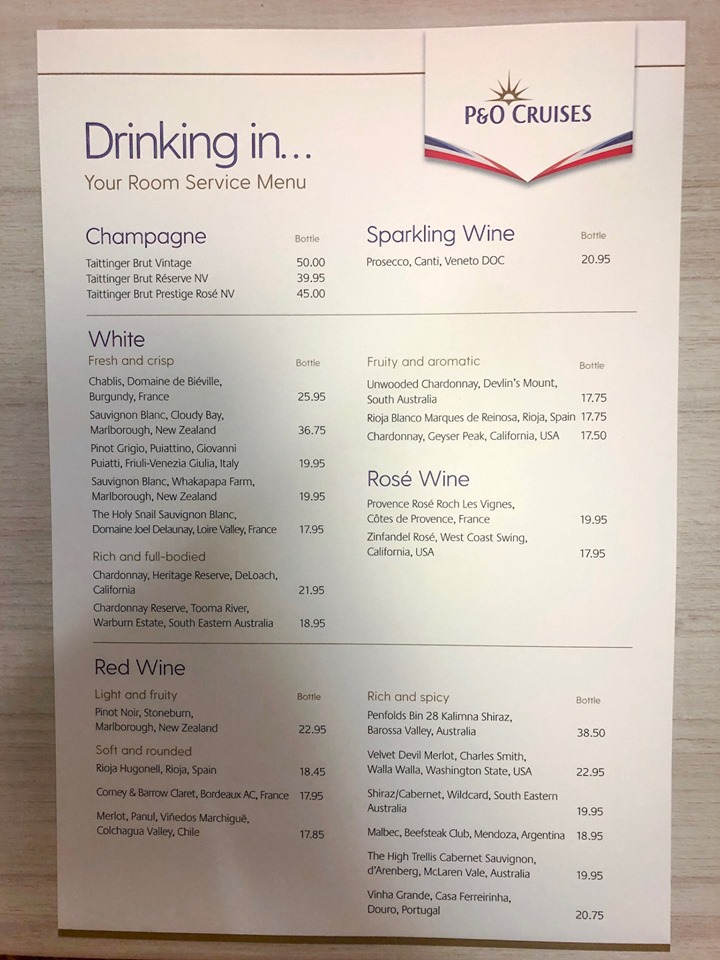 disney cruise room service menu