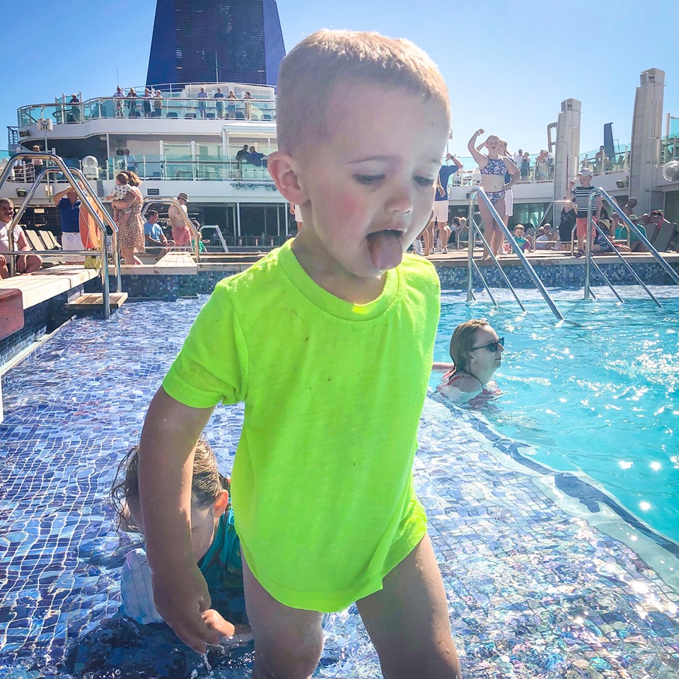 Two year old Adam on P&O Britannia