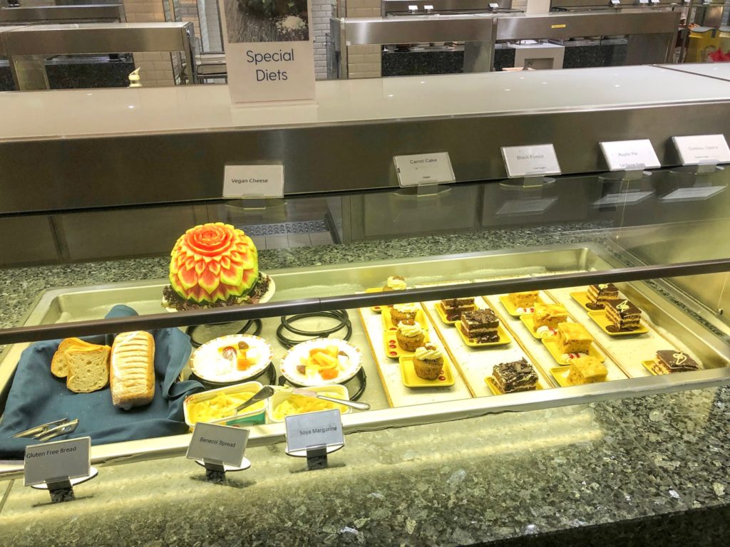 Vegan section of buffet on P&O Britannia