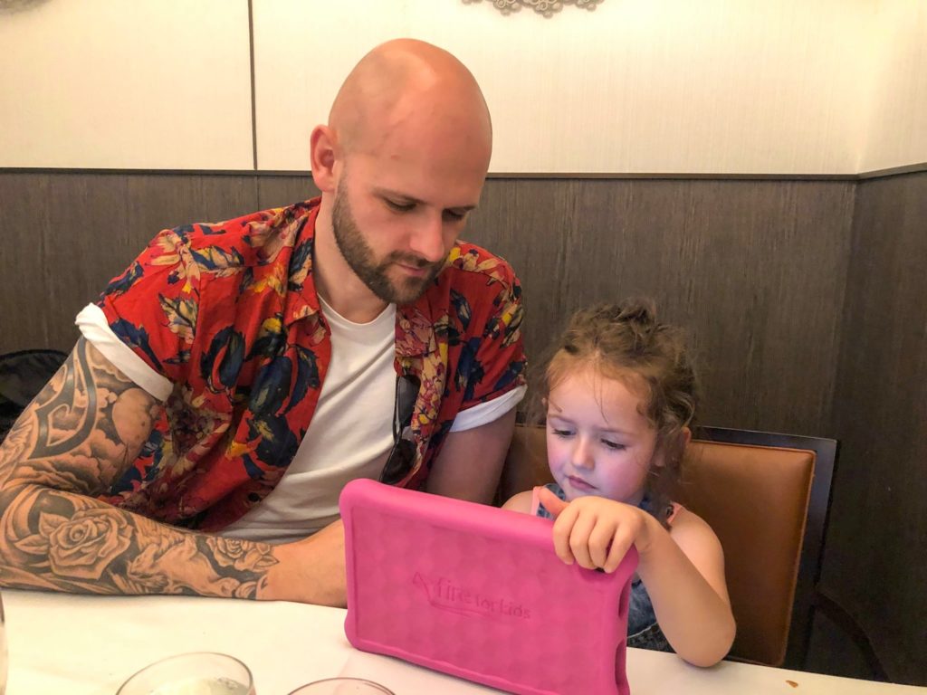 child with tablet computer