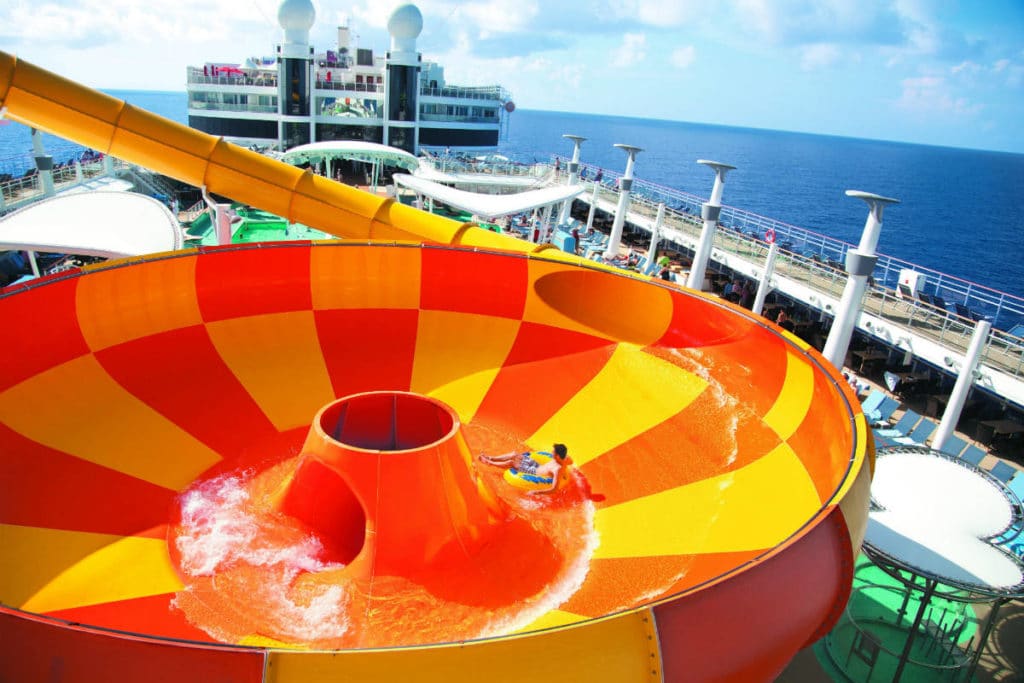 cruise boat with water slide