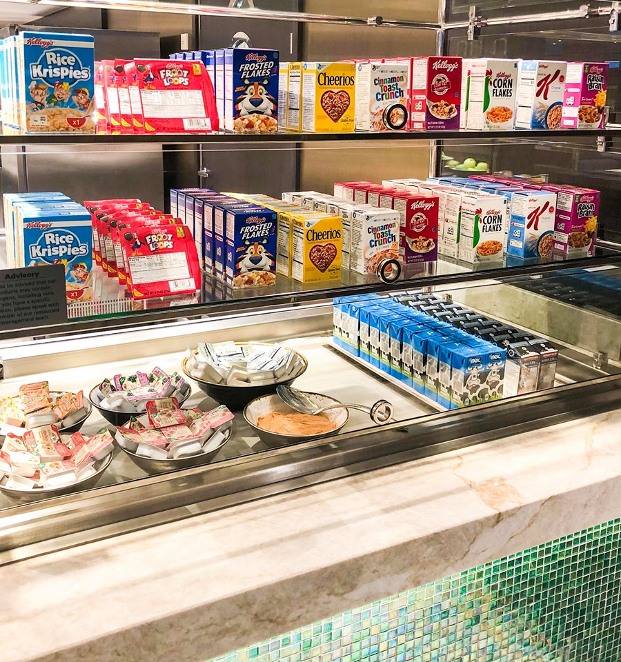 Choice of cereals in the Garden Cafe on Norwegian Encore