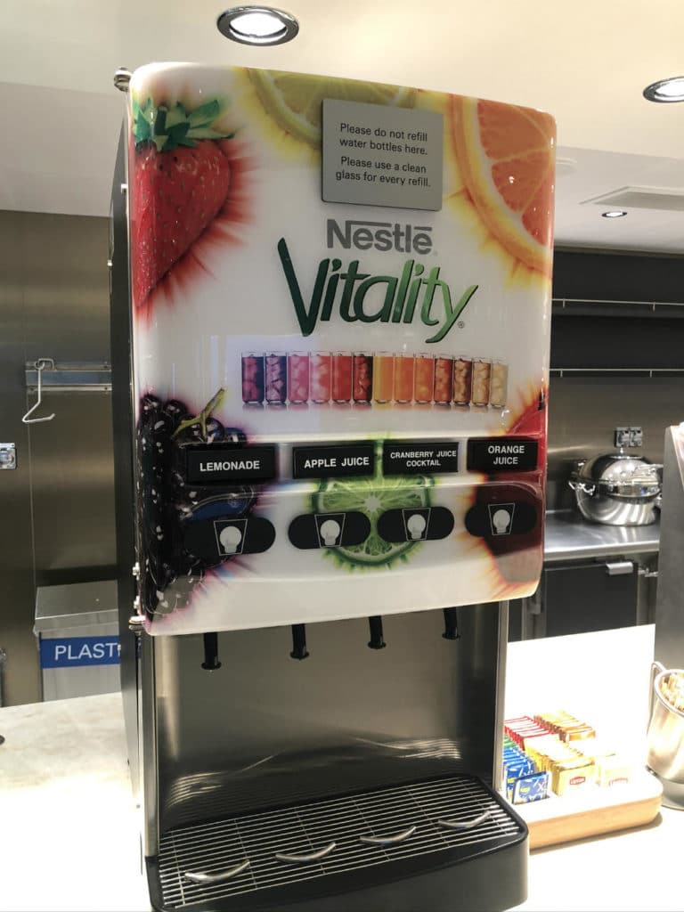 Free drinks machine in the buffet