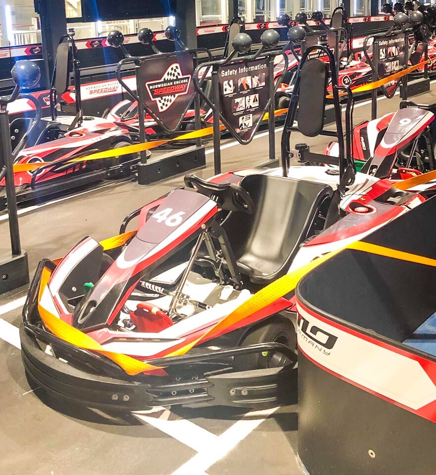 Speedway go karts on Norwegian Encore