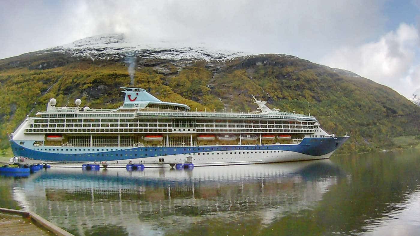 Marella cruise ship in Flam