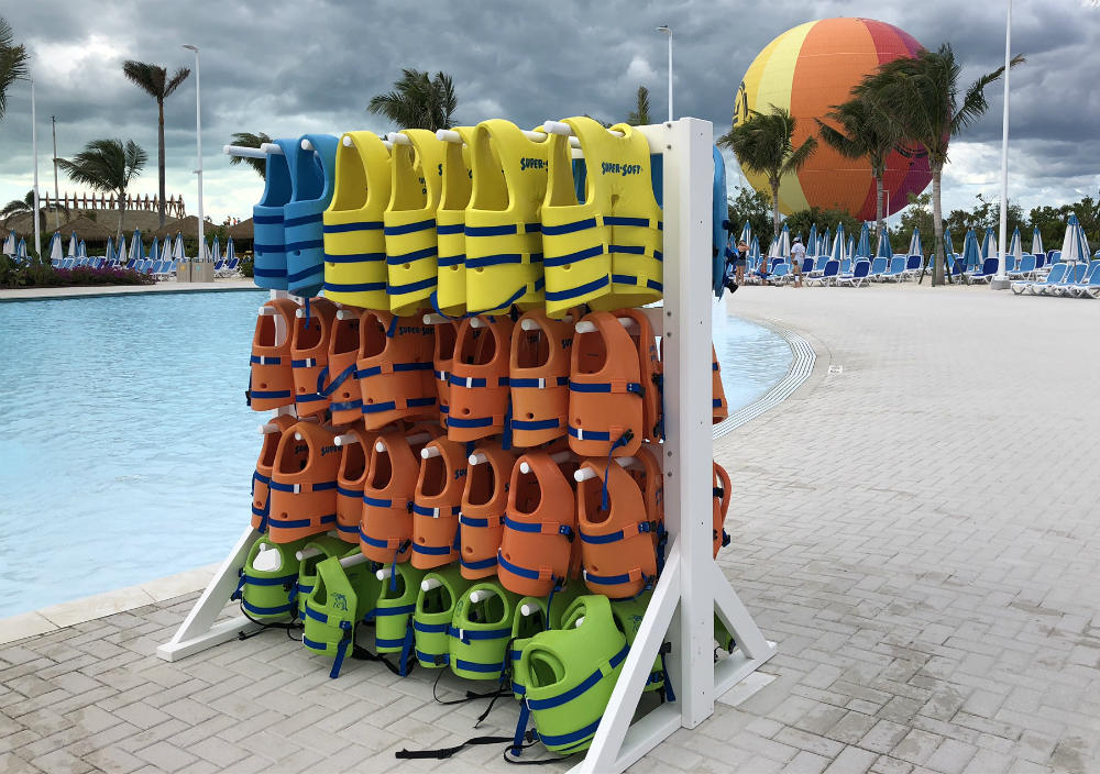 Free swim jackets on CocoCay