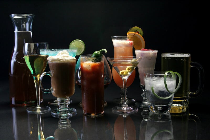 A range of cocktails
