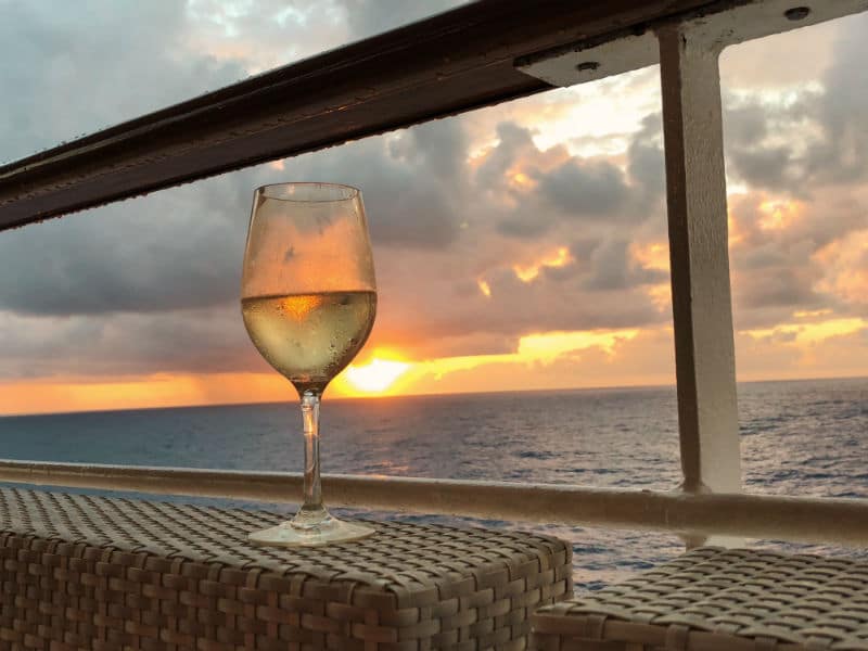 Wine glass on a cruise