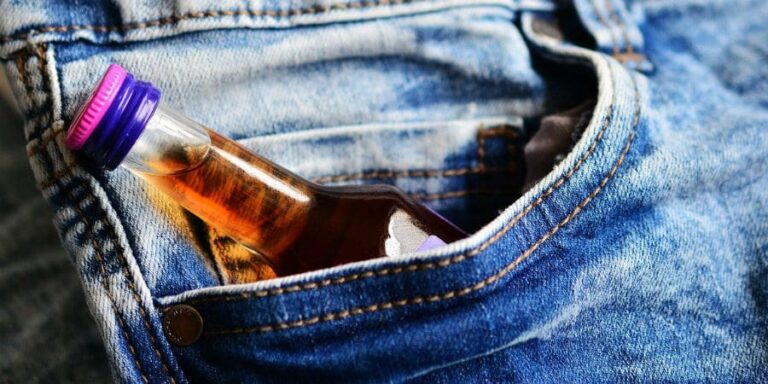 sneaking booze in pocket
