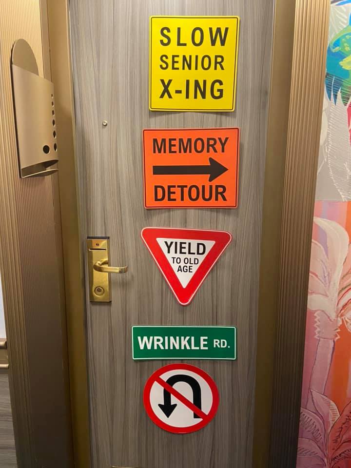 funny birthday cruise door decorations