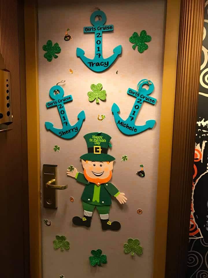 St Patrick's Day cruise door decorations