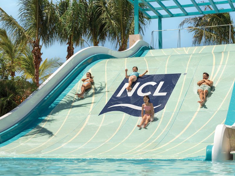Slide at Great Tides Waterpark Norwegian Cruise Line