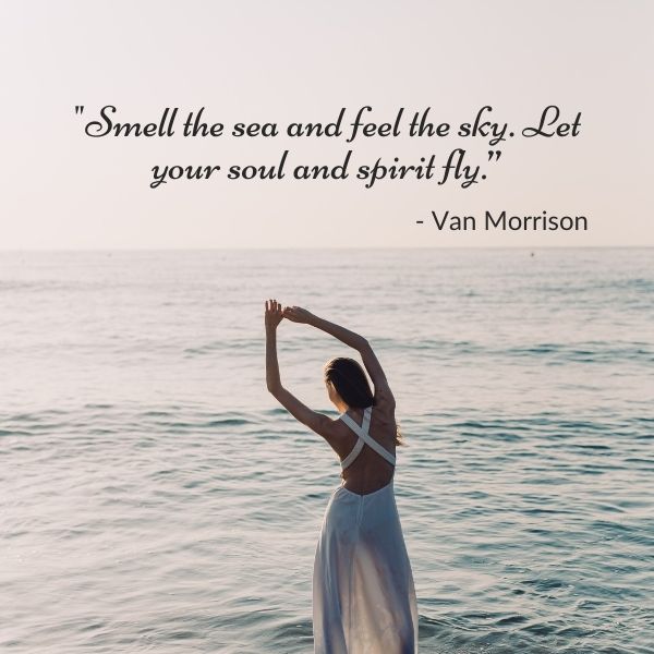 Quote about letting your soul and spirit fly like the ocean and sky