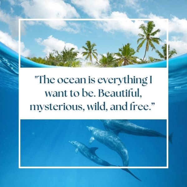 Quote about the ocean being beautiful, wild and free
