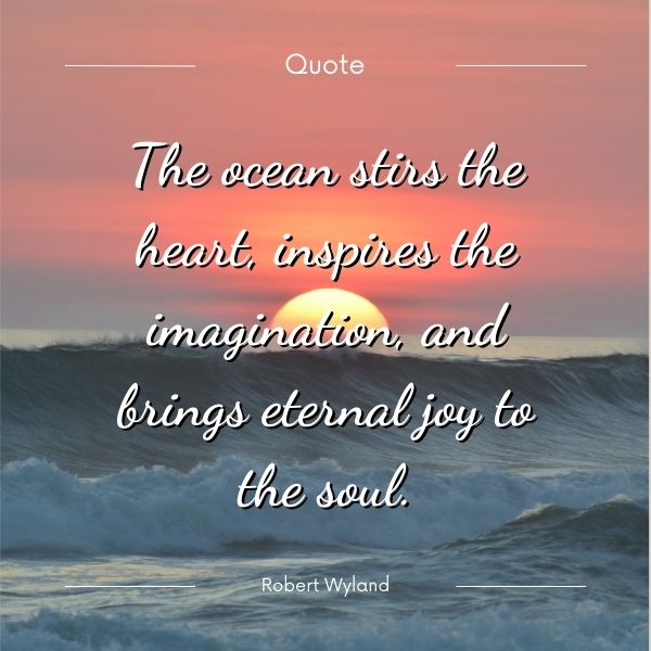 Quote about how the ocean empowers heart, imagination and joy