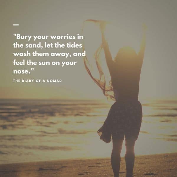 Quote about the beach washing away worries