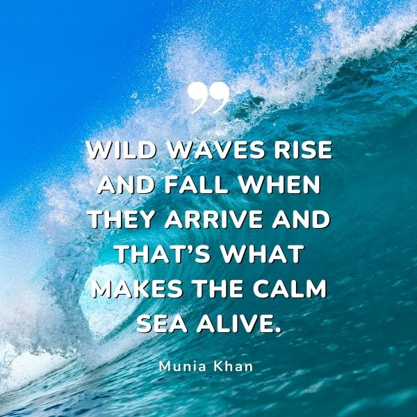Quote about the wild waves bringing the sea to life