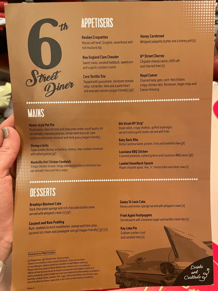 6th Street Diner dinner menu