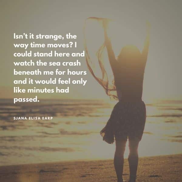 Quote about the slow passing of time on the beach