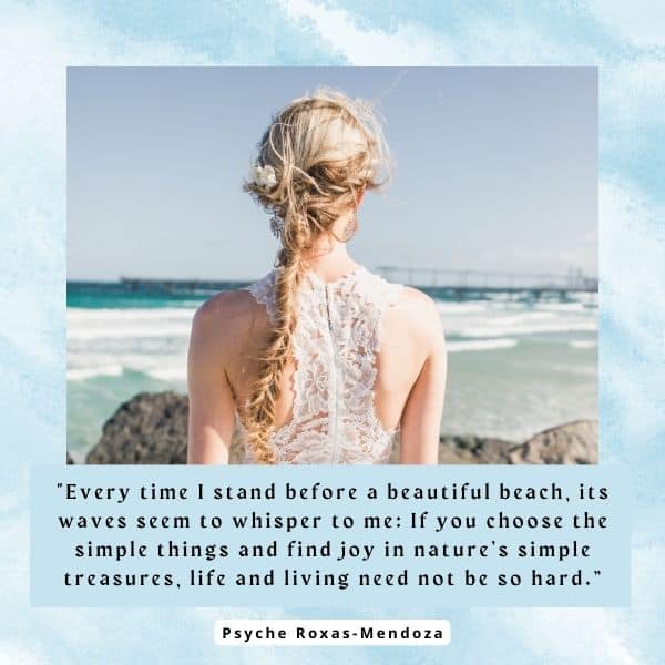 Quote about standing before a beautiful beach