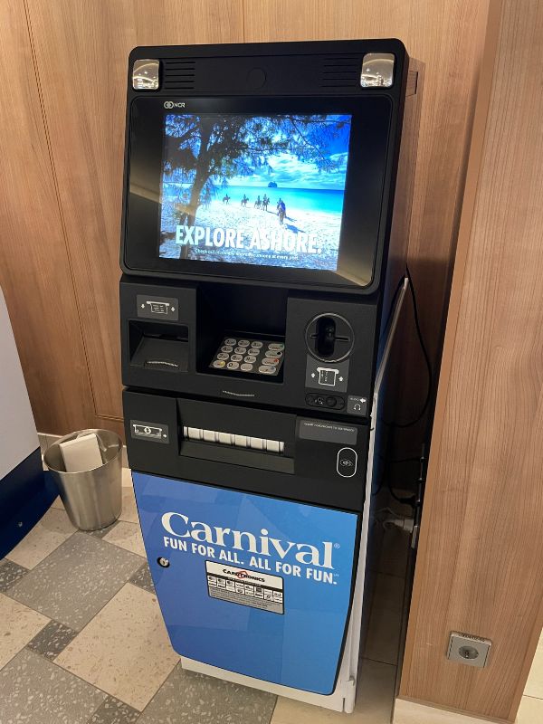 ATM on Carnival cruise ship