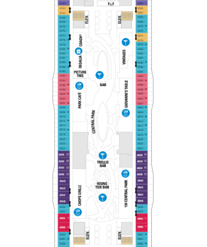 Allure of the Seas Deck 8 plan