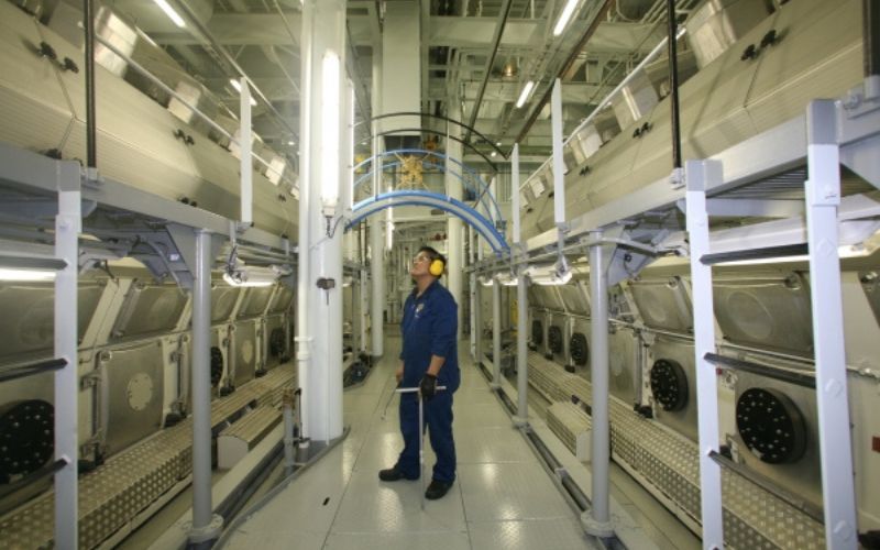 cruise ship's engine room