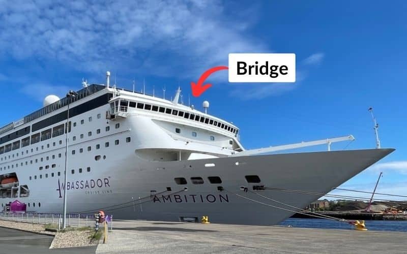 The bridge on Ambassador Ambition