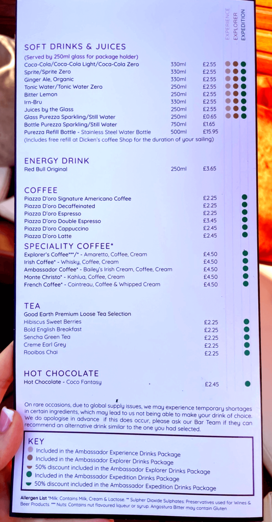 ambassador-cruise-line-drinks-menus-prices-2025
