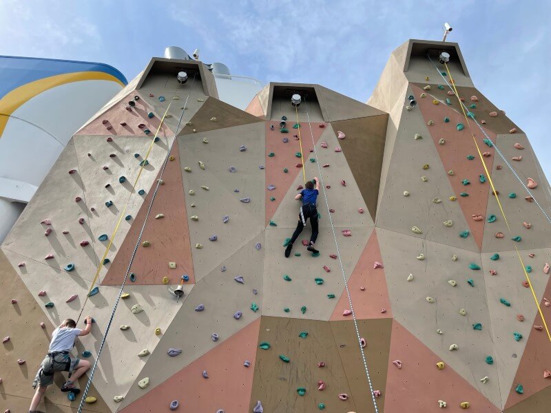 Rock climbing wall on Anthem of the Seas