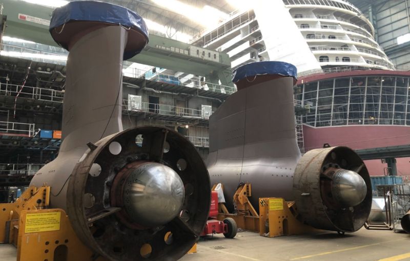 modern cruise ship rudder