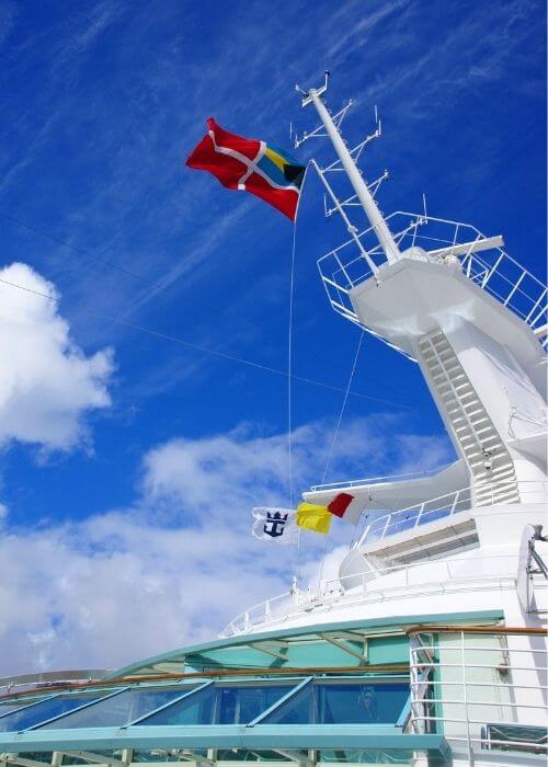 Bahamas flag on cruise ship