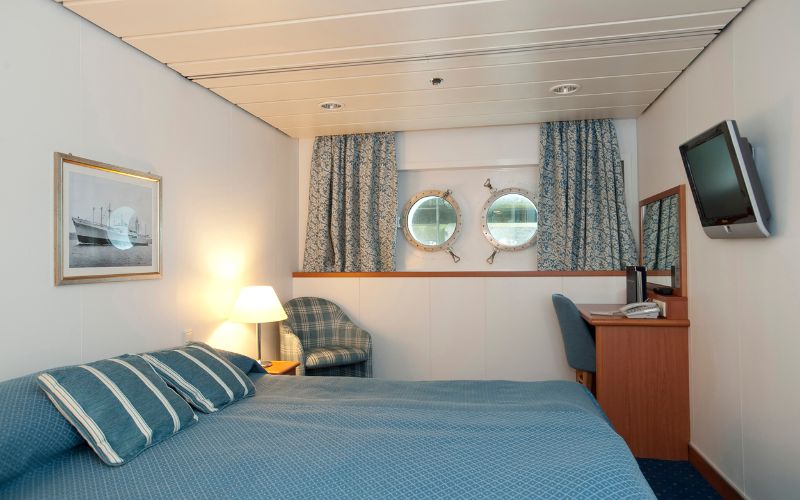 Inside a porthole cabin on Balmoral