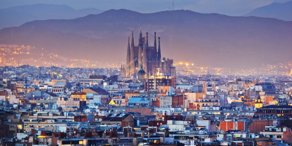 Barcelona with La Sagrada Familia during christmas season