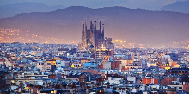 Barcelona with La Sagrada Familia during christmas season