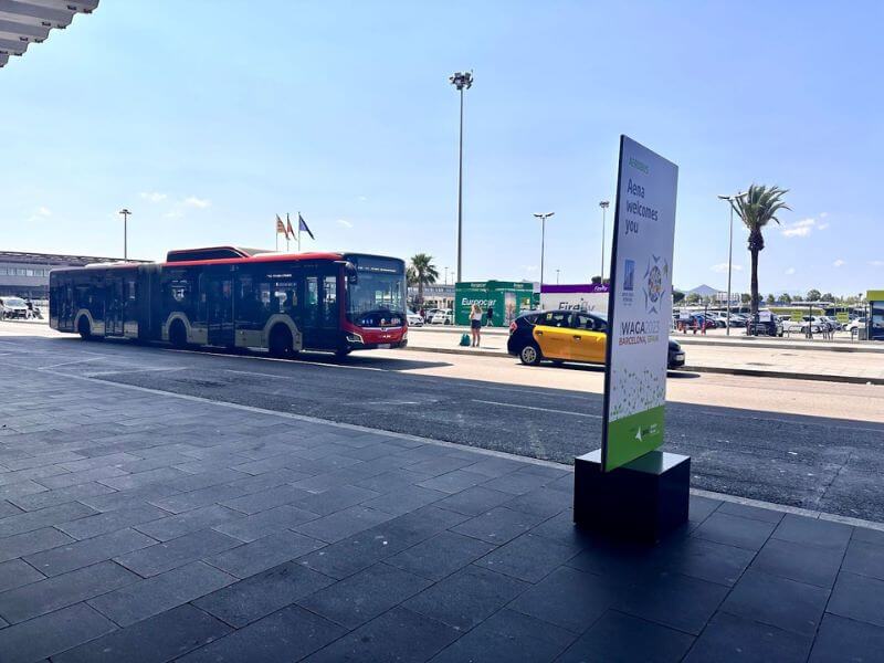 Barcelona local bus going to cruise port